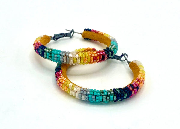 Turquoise Fire Hoops *SOLD